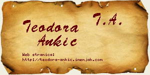 Teodora Ankić vizit kartica